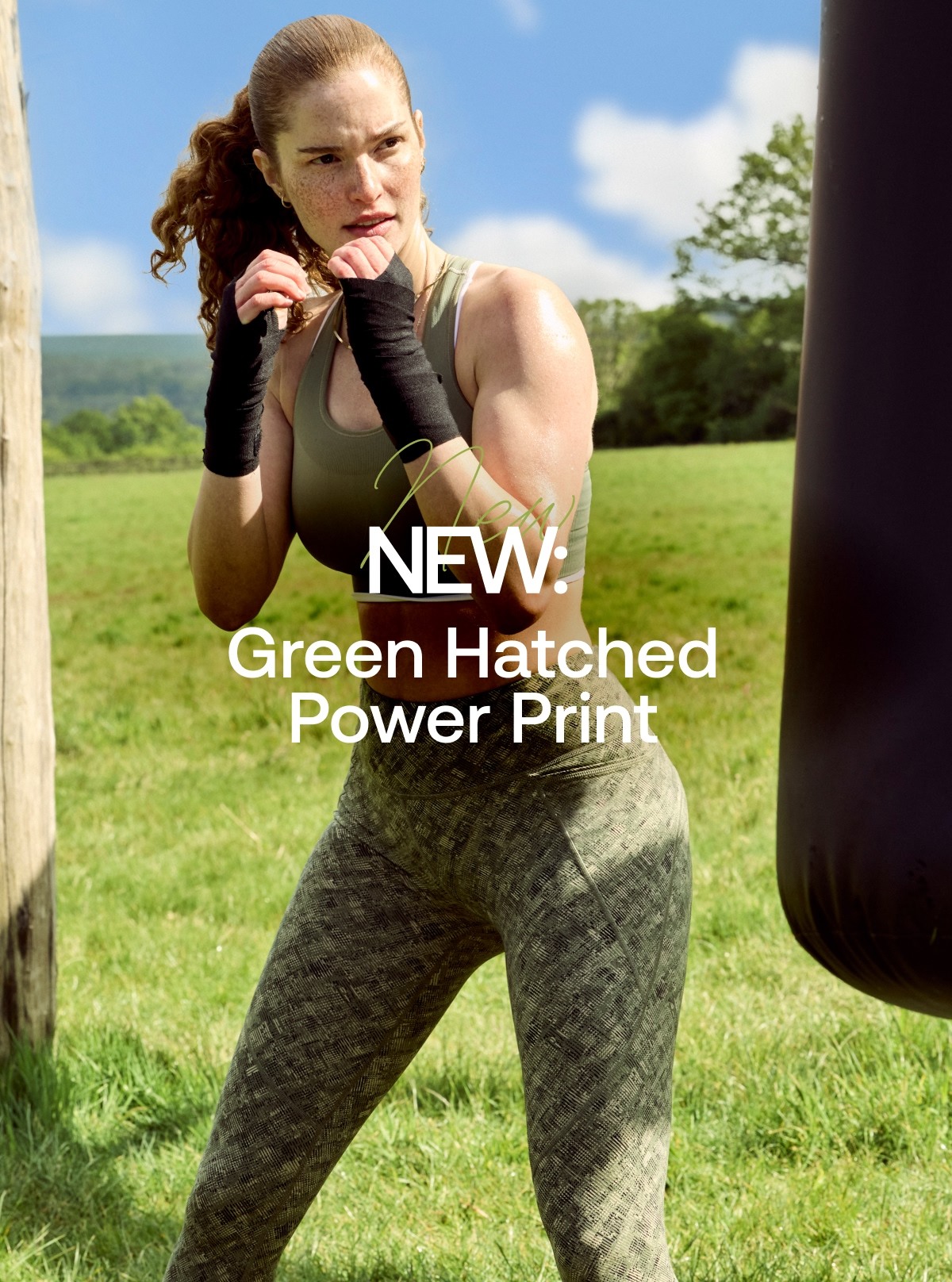 NEW: Green Hatched Power Print