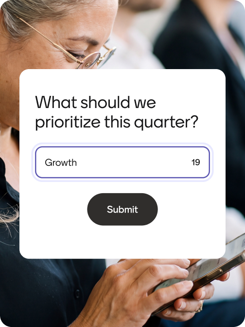 Screenshot of a Menti Live question