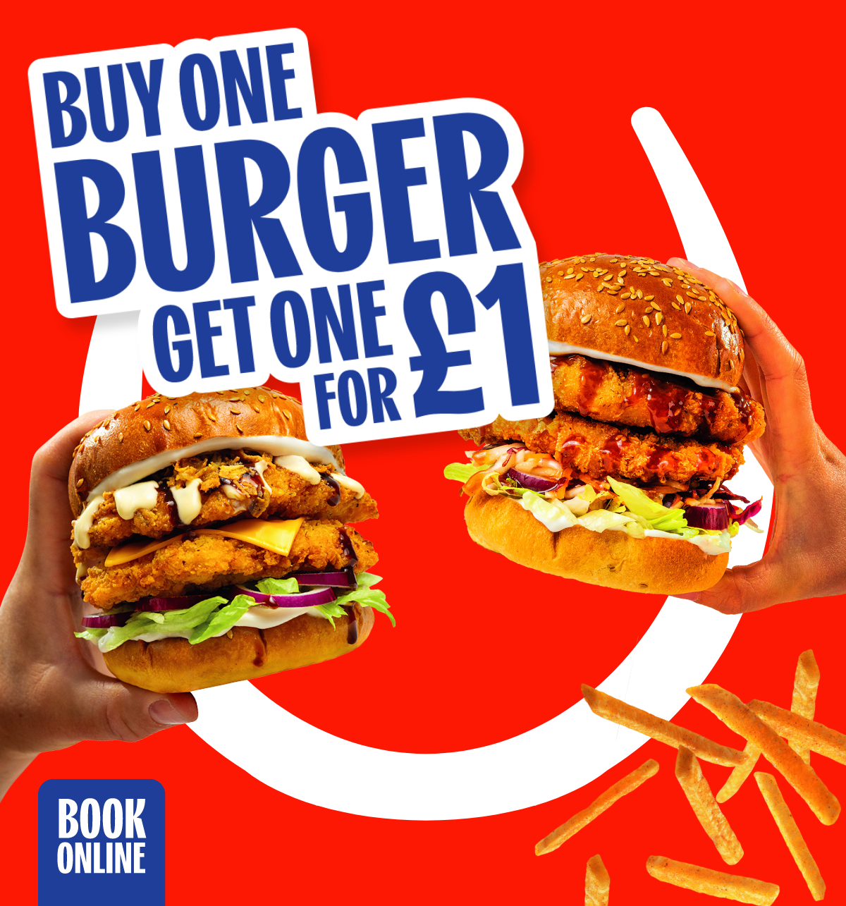 Buy one burger, get one for £1!