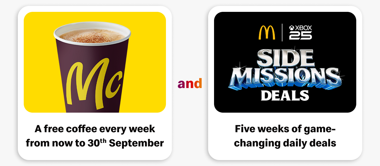 A free coffee every week from now to 30th September AND Five weeks of game-changing daily deals