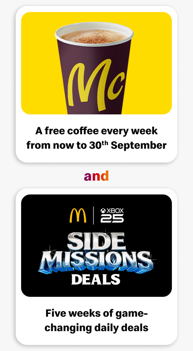 A free coffee every week from now to 30th September AND Five weeks of game-changing daily deals