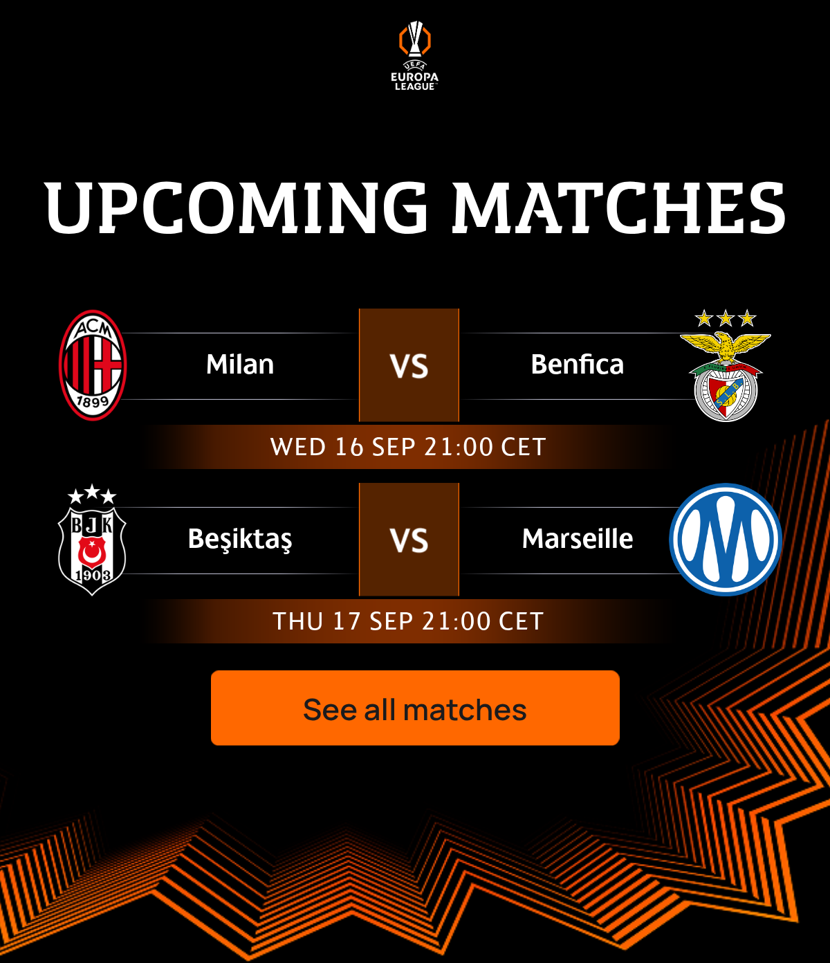 Upcoming matches