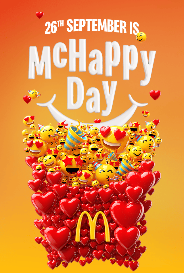Bold text reads '26th of September is McHappy Day'