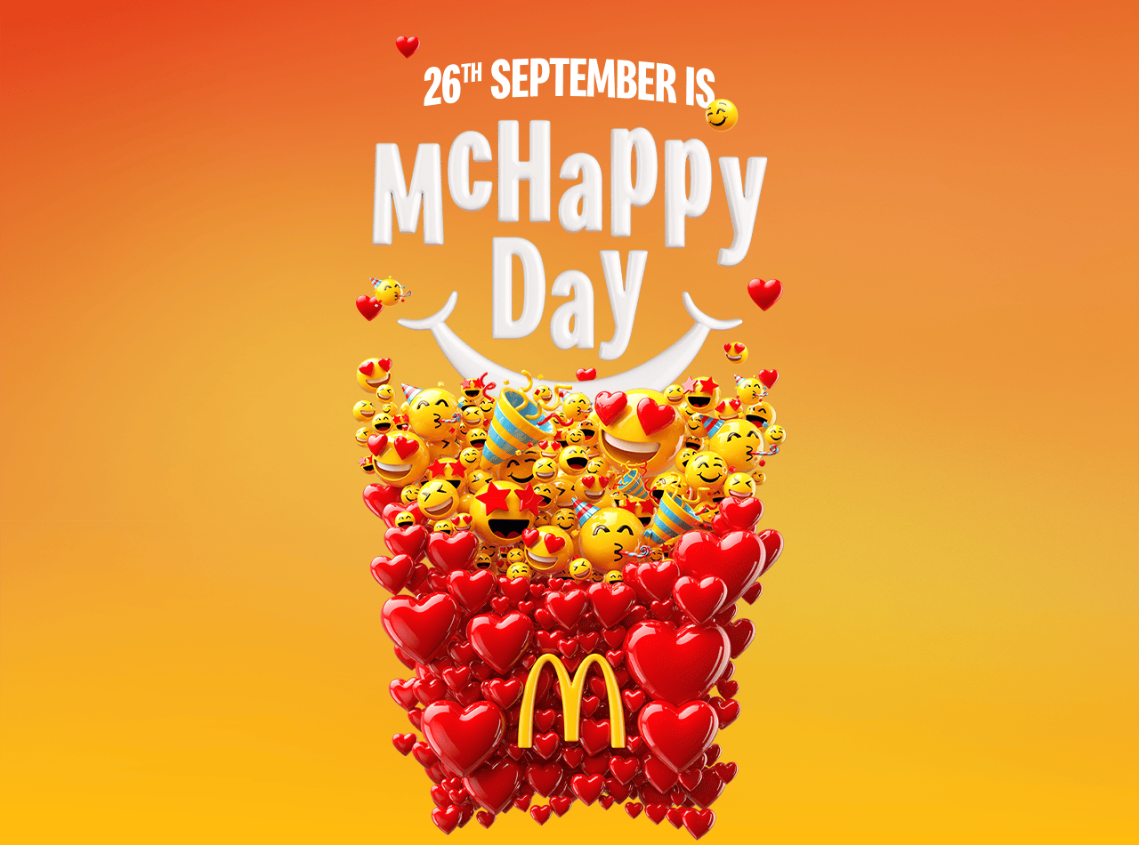 Bold text reads '26th of September is McHappy Day'