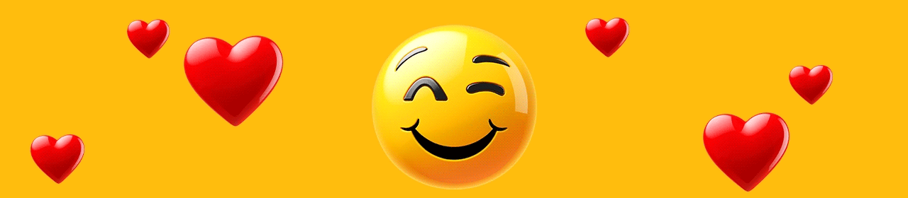 Big cartoon winky face and heart emoji