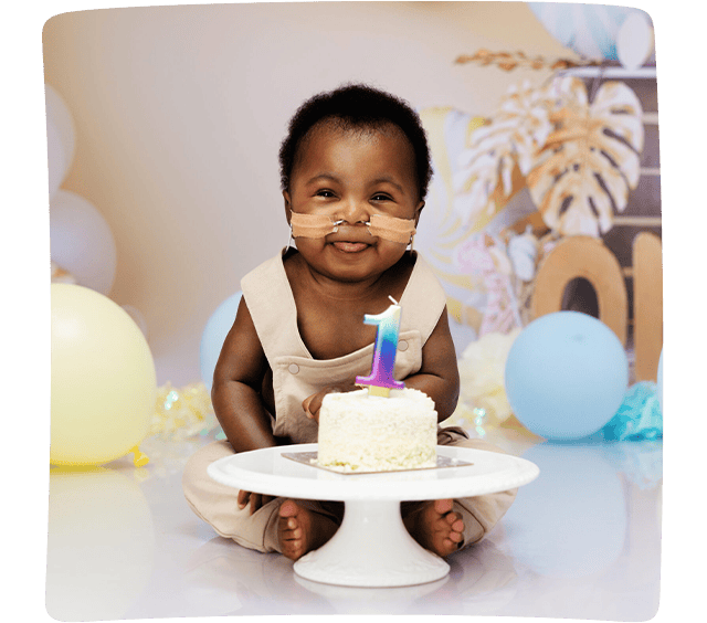 Tobechukwu with a birthday cake