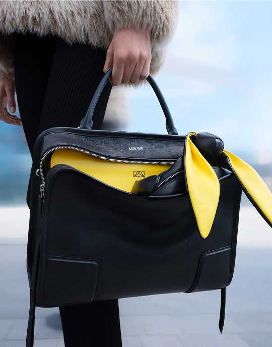 The ‘Amazona’ bag transforms the top-handle into a modern masterpiece
