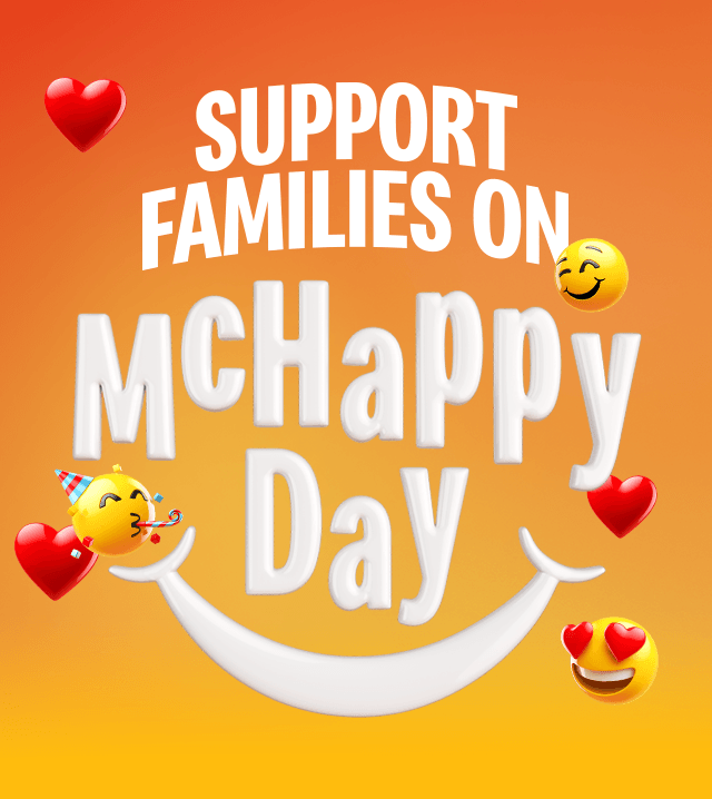 Bold text reads 'Support families on McHappy Day'
