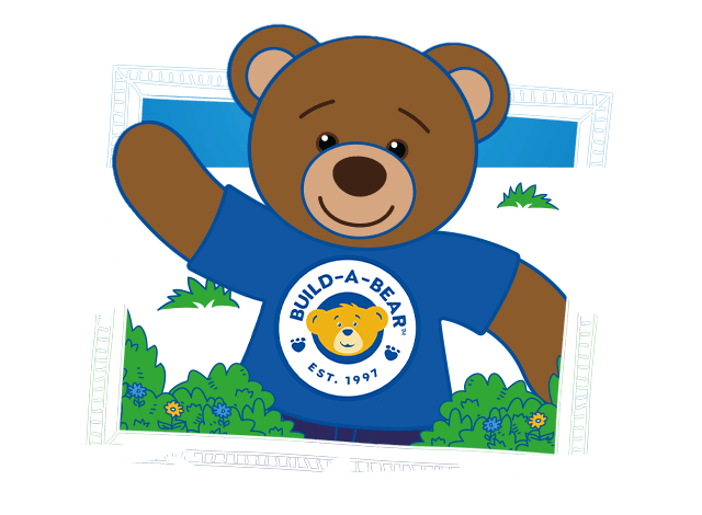A waving Build-A-Bear