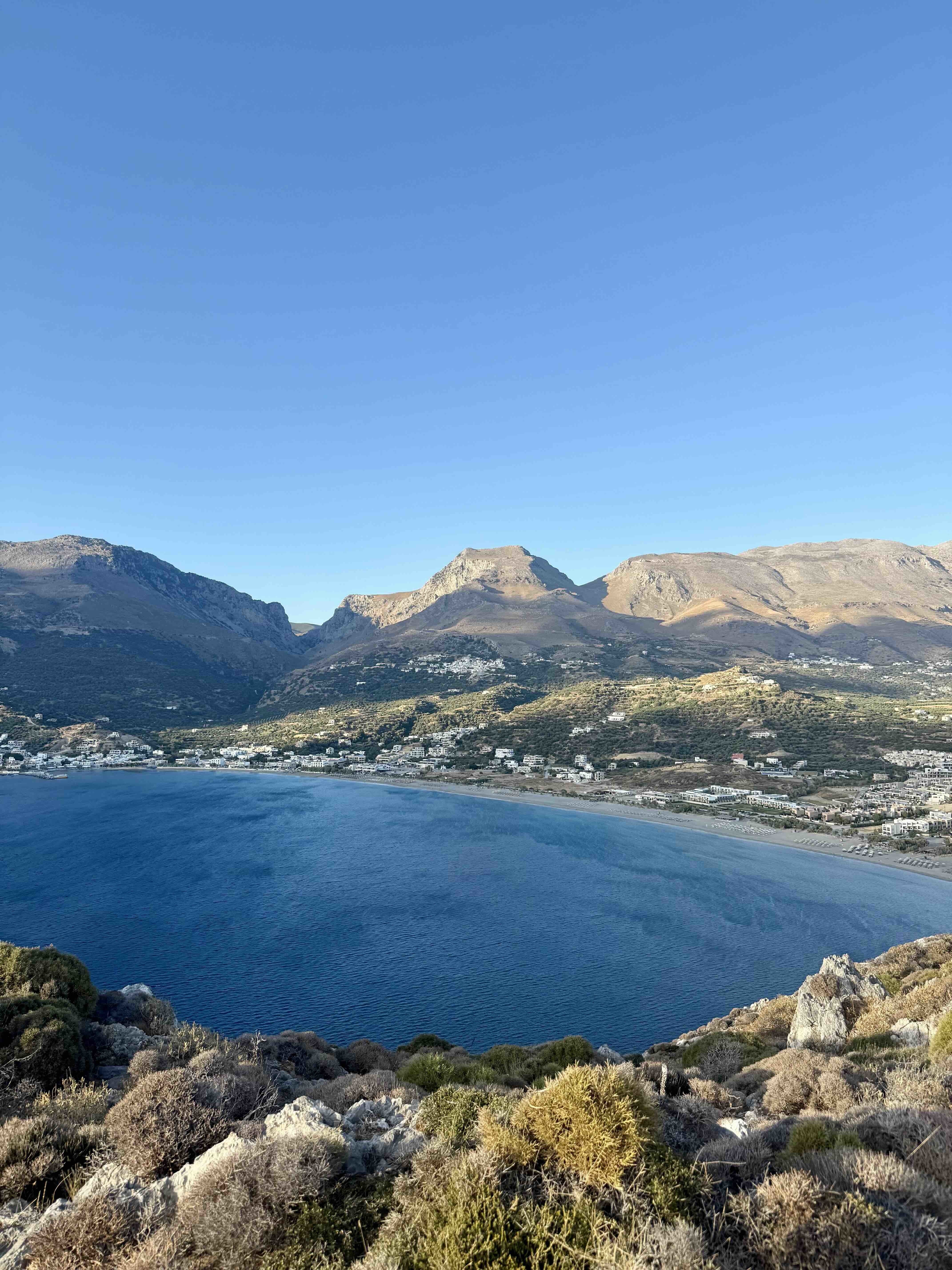 View of Plakias beach and town