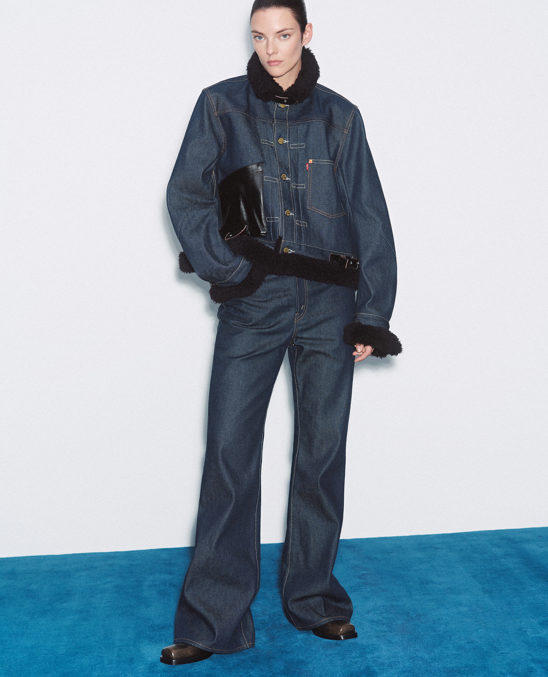 BEAUÏSE wears LEVI’S X SACAI