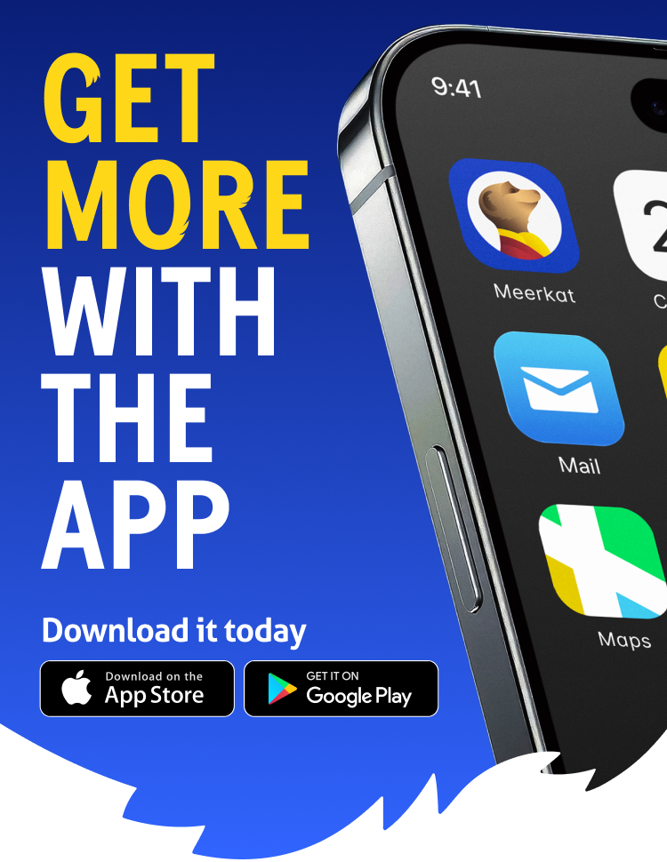 Image with phone screen showing Compare the Market app logo with headline 'Get more with the app'