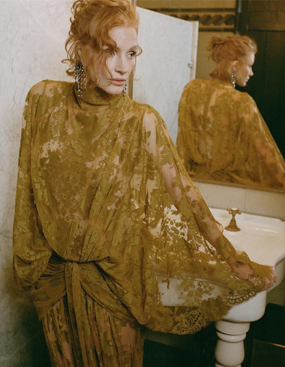 JESSICA CHASTAIN wears ZIMMERMANN and ISABEL MARANT