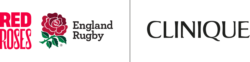 Red Roses England Rugby and Clinique Logos