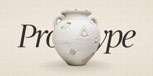 A pencil sketch of an amphora turning into a 3D model