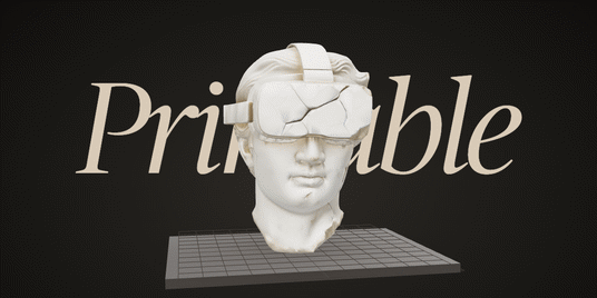 A marble bust being 3D printed layer by layer