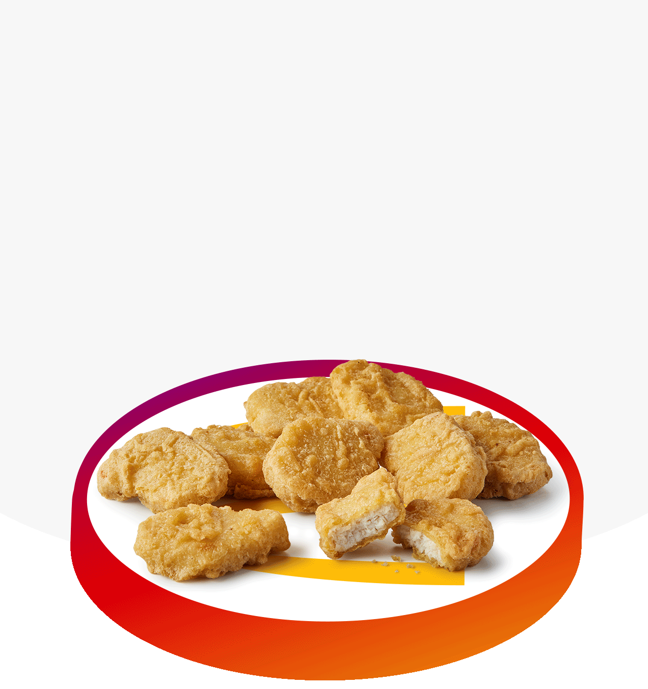 Delicious Chicken McNuggets, bold text reads 'Tomorrow's exclusive deal &pound;2.49 9 McNuggets'