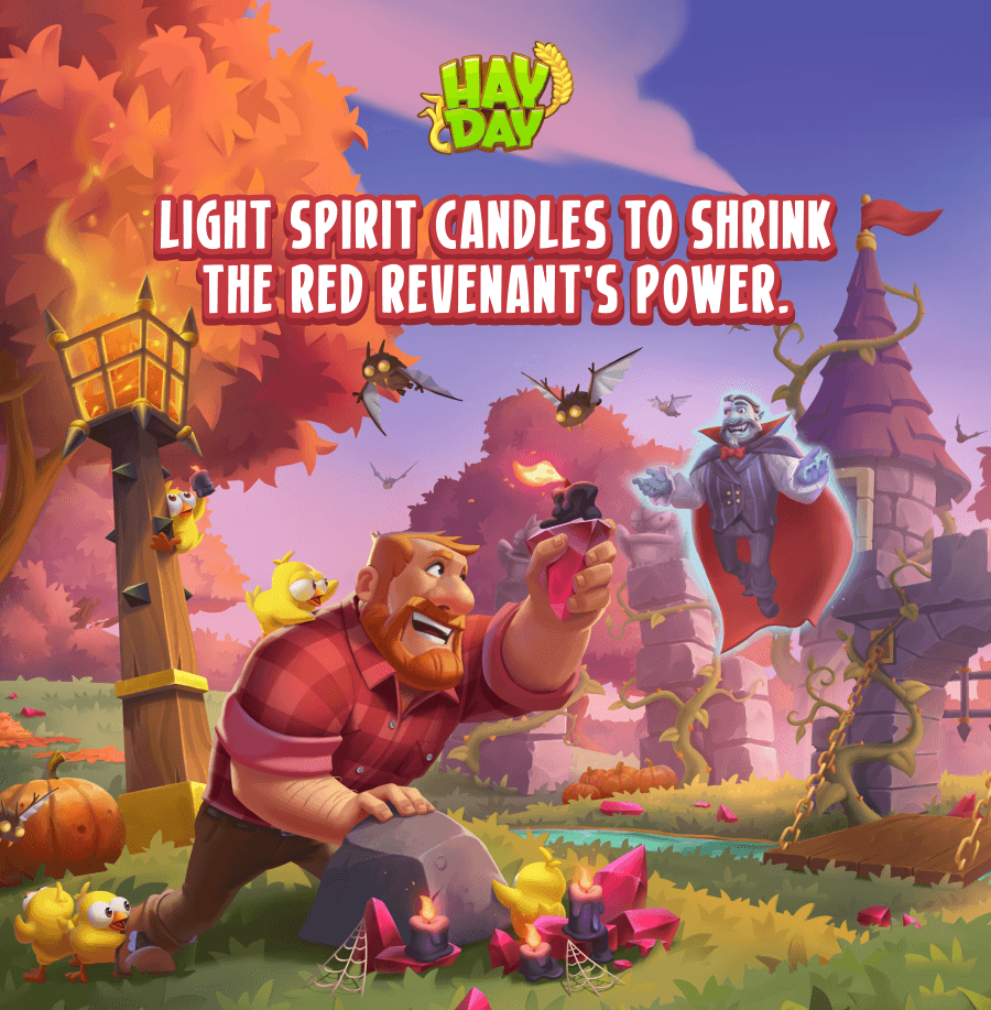 Light Spirit Candles to shrink the Red Revenant's power.