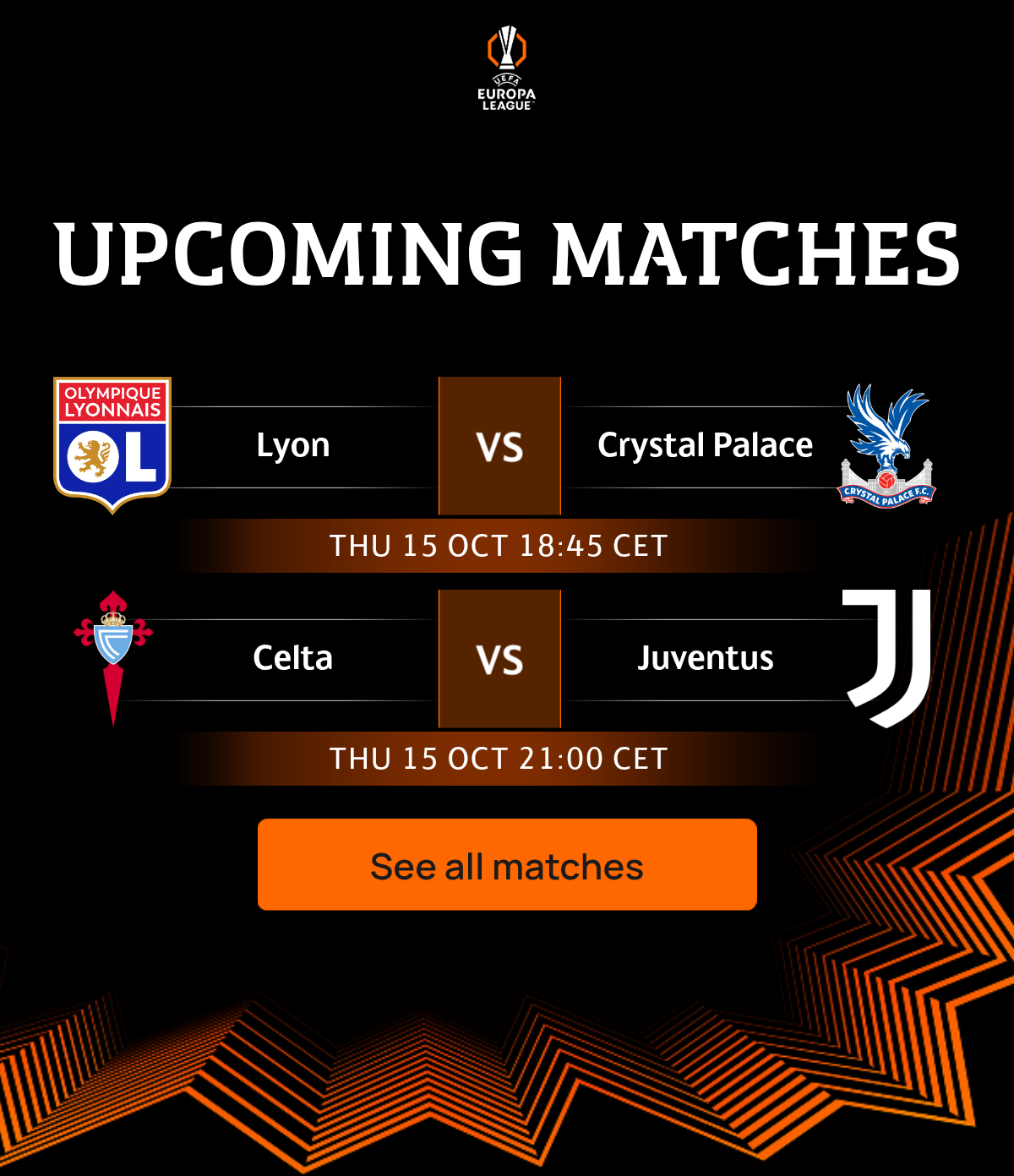 Upcoming matches
