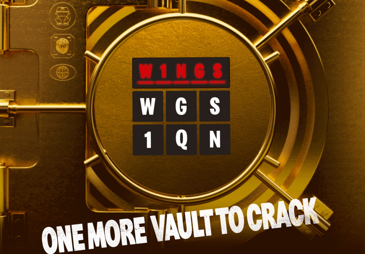 A gold vault opens to reveal new heisted food and drink items. Text in the image reads 'One more vault to crack'.