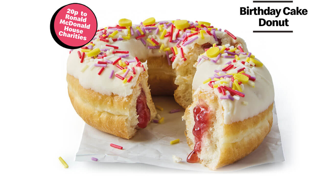 Birthday Cake Donut | 20p to Ronald McDonald House Charities