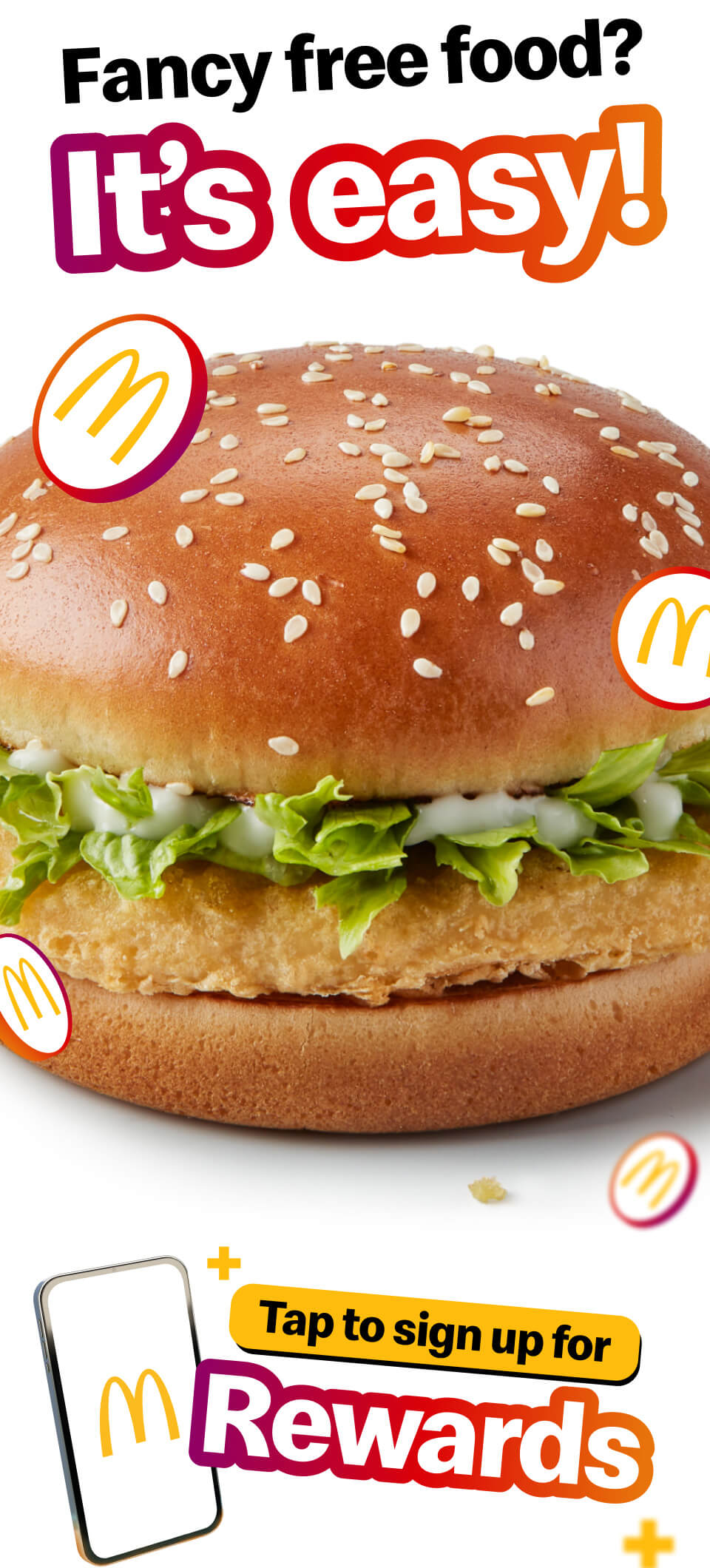Fancy free food? It's easy - tap to sign up for Rewards