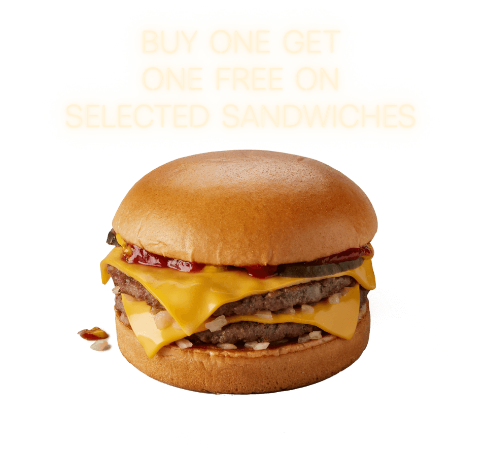 Buy one get one free on selected sandwiches