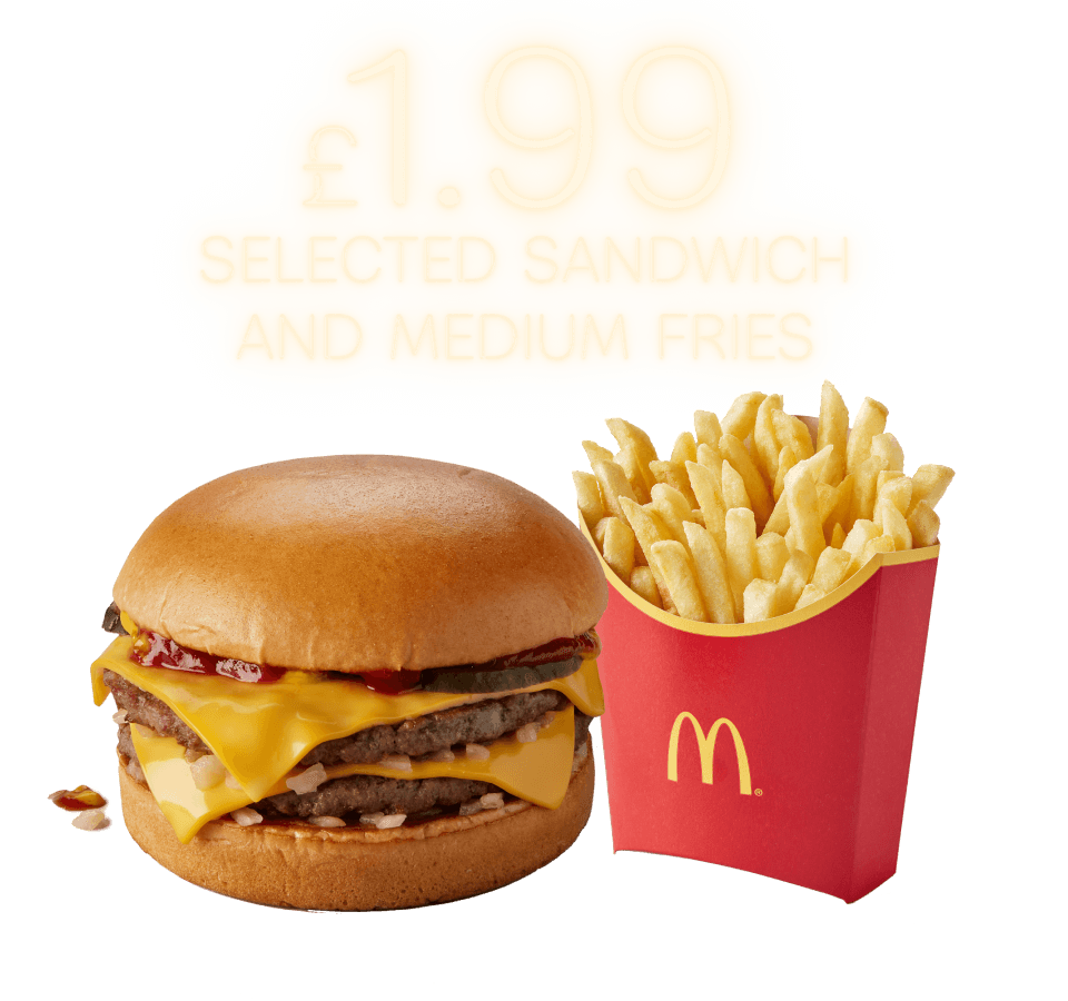 £1.99 selected sandwiches and medium fries