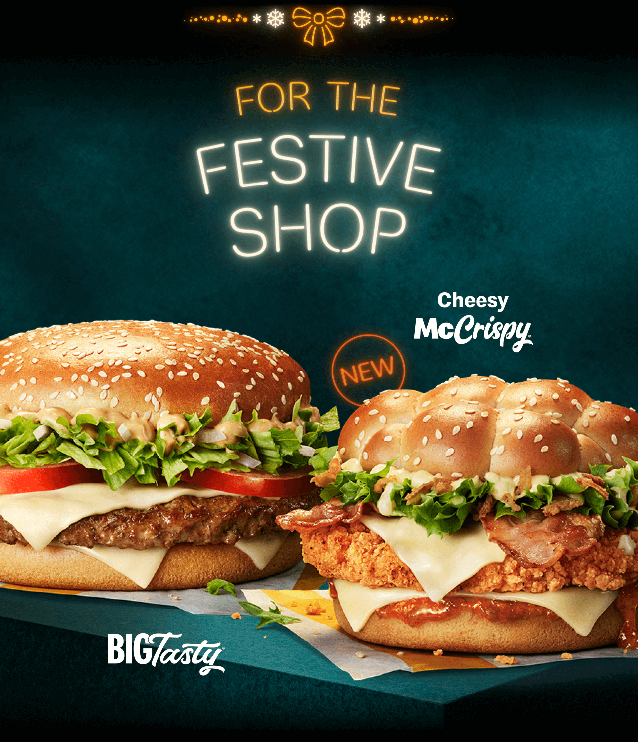 For the festive shop | Big Tasty® | New Cheesy McCrispy®