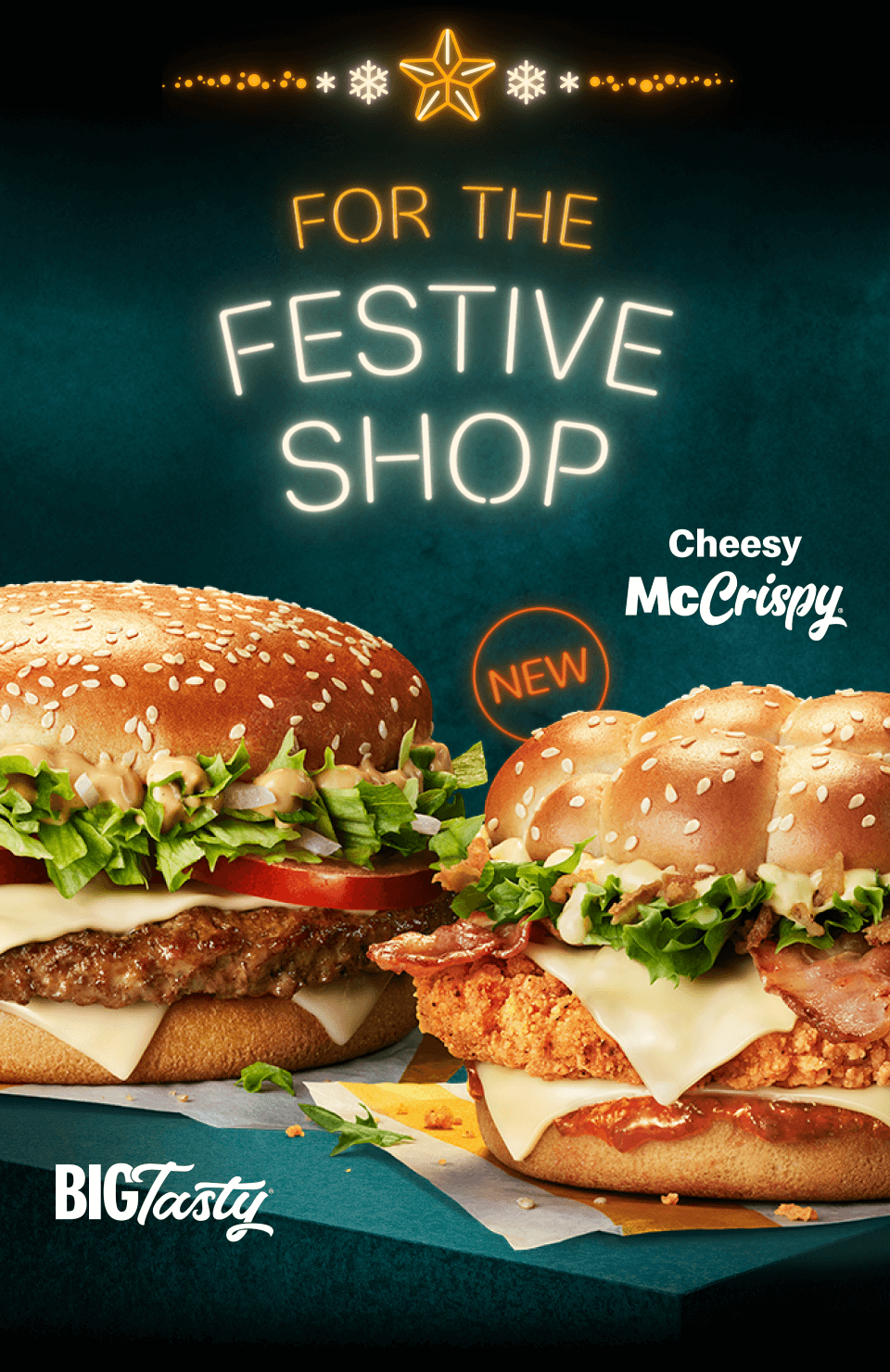 For the festive shop | Big Tasty® | New Cheesy McCrispy®